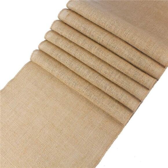 10 PCS 100% Natural Burlap Table Runners 12 x 108 Inch Long, Rustic - Picture 1 of 7